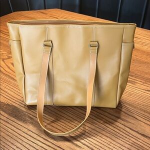 Everyday Mustard Tote with Dual Shoulder Straps